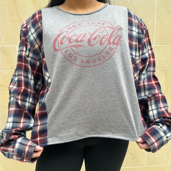 Coca-Cola long sleeve reworked flannel tee - Picture 3 of 4